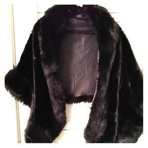 Black Faux Mink Wrap size M